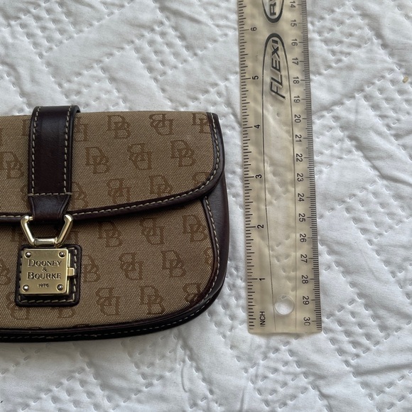 Dooney & Bourke Tan and Dark Brown Signature Wristlet - Picture 4 of 7